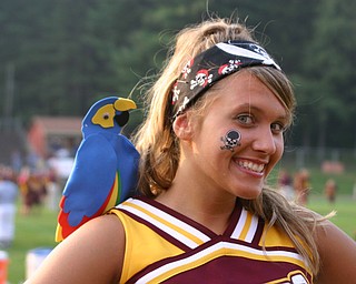 "Senior Cheerleader Katie Bush is ready for "Dress like a Raider Night!"