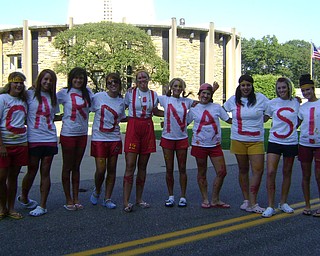 The Kirk Herbstreit Challenge Game, Cardinal Mooney vs. Covington Catholic. Senior girls from left to right: Taylor Cene, Jessica Farragher, Katie Gentile, Katelyn Salreno, Katie Hughes, Katie Jerke, Christina Winterburn, Maria D'Apolito, Katie Joyce, and Monica Scarsella.