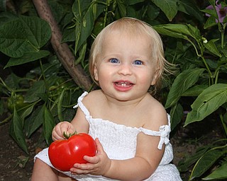 Payton Zwingler, 13 months, got some "good, clean fun" in her parents' garden. She's the daughter of Chad and Alyson Zwingler of Canfield.