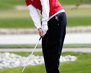 PENGUIN SENIOR: Youngstown State golfer Mollie Boney hits a shot at the Horizon Leage women's golf championships at Plum Creek Golf Club in Carmel, Ind. Boney, now a senior, finished ninth in the championship.