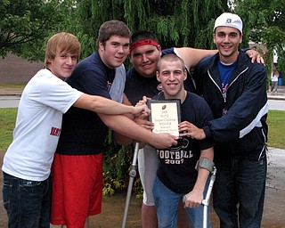Matt Devenport, Shane Cole, Johnny Lapp, AJ Erwin and Adam Gleussner of Fitch High School were members of the winning team in Blitz's Madden tournament.