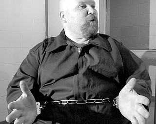 DEATH ROW PLEA: Richard Wade Cooey II is on death row in the Ohio State Penitentiary for the killings of two University of Akron students in 1982. In an interview this week, he denied killing anyone. Cooey is challenging his execution in federal in federal court on the basis of his obesity.