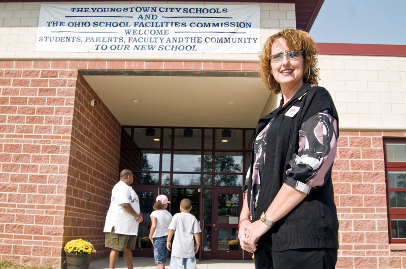 Principal Cathy Dorvish welcomed the neighborhood into the New MLK elementary school Sunday, September 21, 2008.