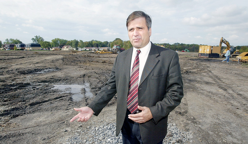 Girard Mayor James Melfi at site of under construction Girard High School.