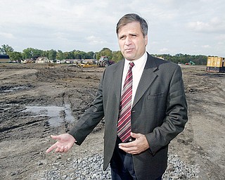 Girard Mayor James Melfi at site of under construction Girard High School.