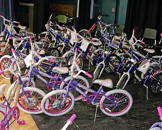 62 bicycles were given away to Campbell Elementary School's 4th graders who passed all three parts of the 4th Grade OAT.