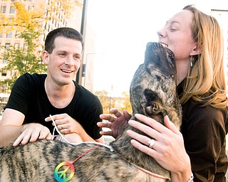 Jim and Pam Giancola of Pittsburgh ran the race and adopted a stray dog.
