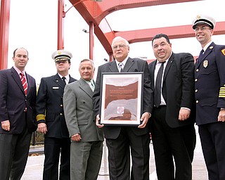 Prominant City Officials attended the dedication of the Fallen Firefighters Memorial Bridge (formerly Spring Common) on Friday
