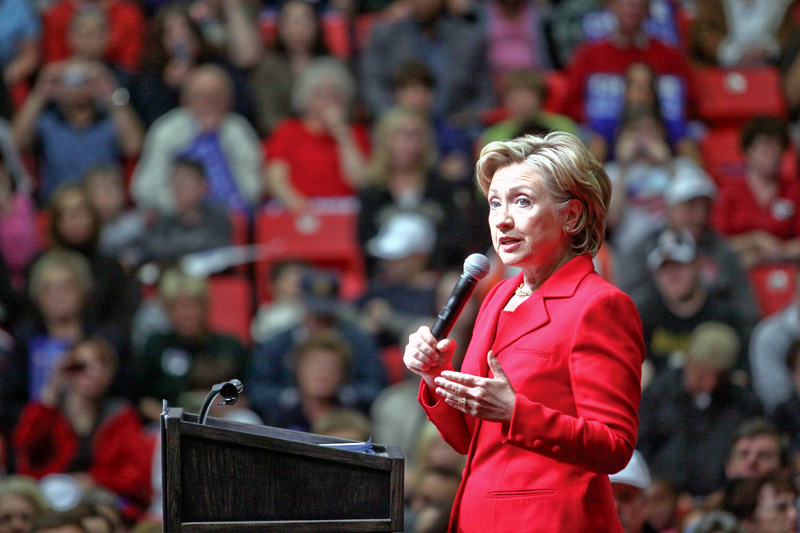 Hilary Clinton came out to show her support for Barack Obama at the YSU Beeghly Hall rally on Friday.  