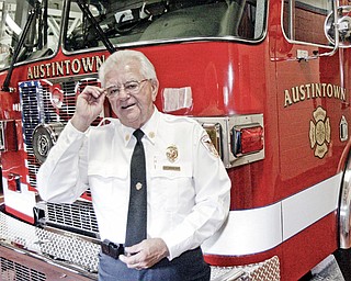 Austintown Fire Chief Andy Frost with the Dept.'s new truck.