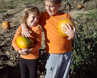 Matthew and Julia Ranno of Poland at Detwiller's Pumpkin Farm. Sent by Donna Ranno