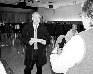 Governor Ted Strickland takes advantage of early voting.