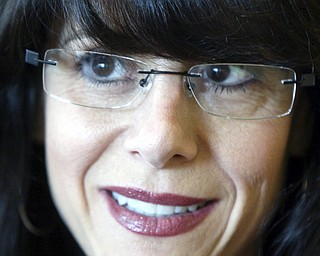 Cynthia Tareshawty of Youngstown sports a pair of Sarah Palin glasses.