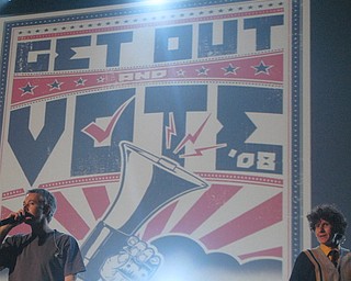 The Beastie Boys at the Get Out and Vote '08 show at the Chevrolet Centre Wednesday night.