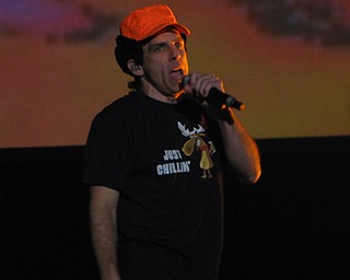 Ben Stiller subs as Adam of the Beastie Boys at the Get Out and Vote '08 show at the Chevrolet Centre Wednesday night.