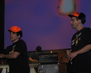 Ben Stiller with the Beastie Boys at the Get Out and Vote '08 show at the Chevrolet Centre Wednesday night.
