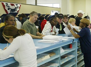 Early voters Mahoning County Board of Elections Nov. 3.