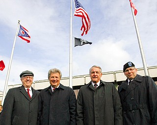 THREE GENERALS - and the Chief - Dr David Sweet and Army Generals Don Infante bob Lynn and Matt Kambic (all YSU alumni) were a part of the Veterans Day ceremony at YSU.