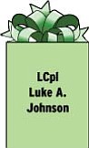 LCpl Luke A. Johnson
3-8 K. Co. 1st Plt.
Unit 73260
FPO AEO 9510-3260
Serving with U.S. Marines in Afghanistan.
Resident of Hubbard.