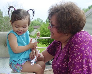 Adriana Trafficante of Boardman, Ohio with grandma "beeps" Bernadette Ezzo of Youngstown, Ohio. Picture taken by John Trafficante.