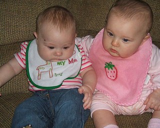 Picture taken by grandparents Al & Diane Barnett of Austintown. lst grandchildren, taken this summer. On left is Olyvia Rose Barnett to our son Kevin Barnett and wife Miranda. On right, Savannah Marie Cervone belonging to our daughter Lisa Cervone and husband Michael.