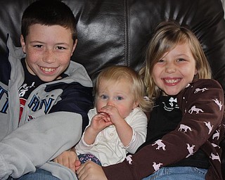 Payton Zwingler (16 months) of Columbiana and her cousins Noah (11) and Grace Cope (8) of Knoxville, Tenn., had a lot of fun spending time together. Submitted by Chad and Alyson Zwingler