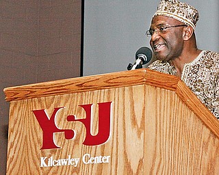 Dr. Victor Wan-Tatah, director of Africana Studies at YSU, explained that Jabali means "the rock" in Swahili to a group of more than 100 that gathered Friday night for the celebration filled with music, dance, food and recognition o the accomplishments of individuals of African descent.