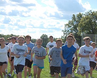 This is the Boardman Middle School Cross Country Team warming up before the
Youngstown Road Runners/Second Sole Pre Season Cross Country Race this last
August.
Photo taken by Dan Shields
Canfield