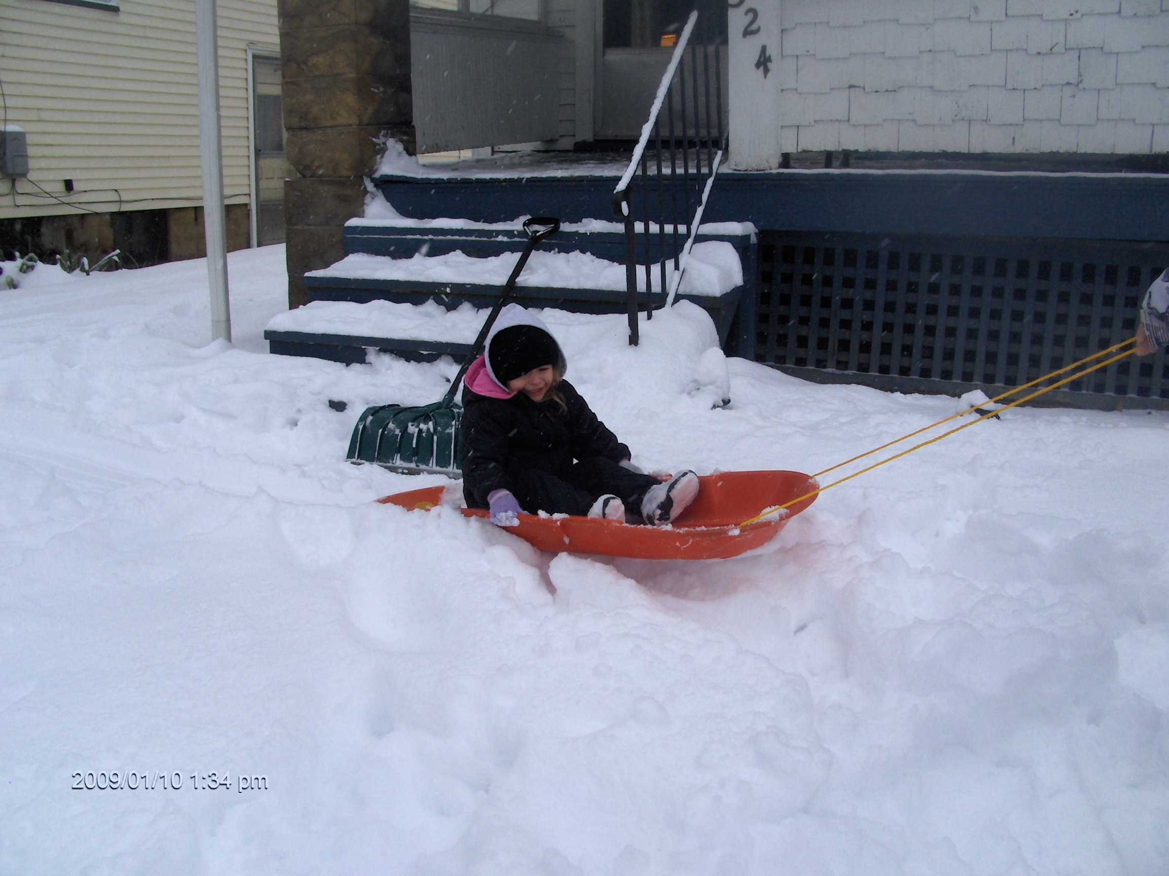 3yr old Paige Dirando having some fun today at home in Niles