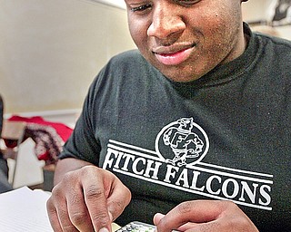 Sylvestry Gibbs, Fitch senior, uses nspire device in his math class
