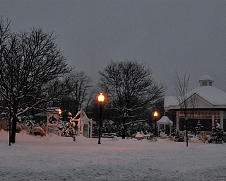 Austintown's 9-11 Memorial Park blanketed by snow.