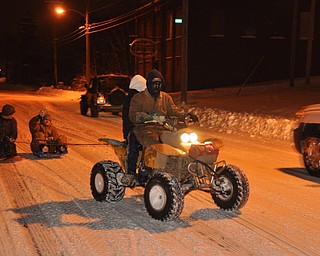 Sledding on Lowellville Road