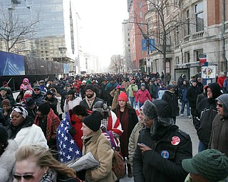 Crowds in streets of DC on way to inaugural