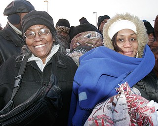 Mary Weaver and her daughter Charise Weaver, of Youngstown, during the inauguration