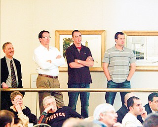 Watching the Glory days -Lou Zona with the Butler - Don Long - Pirates Hitting Coach - Jeff Carstans and Neil Walker watch as a replay of the Orioles and Pirates play in the world series - the Pirates won