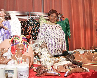 Miss Agnes Nsam is from Cameroon in West Africa, She's been a vendor at YSU's African Marketplace for Black History Month since 2005 , Saturday February 7, 2009