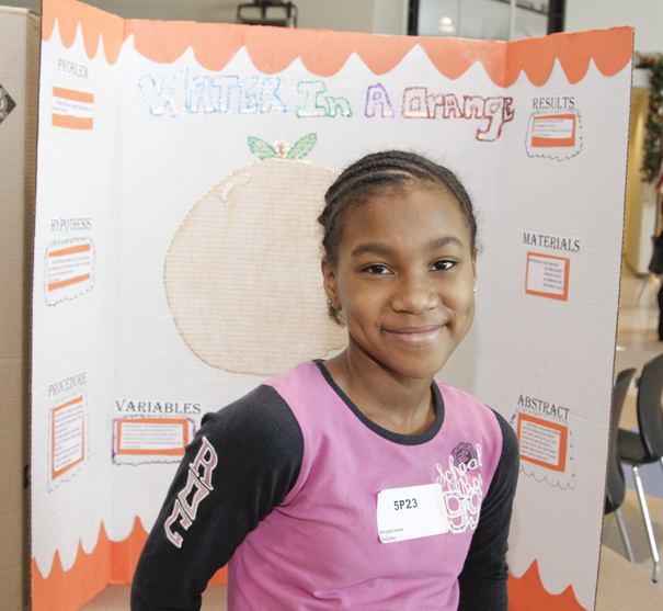 McGuffey 5th grader Artajiah Jones (11) at the Youngstown City Schools All-City Science Fair at East High School, Saturday February 7, 2009