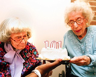 Ruth Kyle and Clara Schafer celebrate 101 year birthday at Park Vista