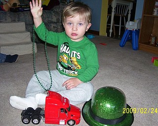 HI, GRAM! Justin Bish Jr., 20 months old, of Hubbard, is snapped here by his grandmother, Pam Filo, also of Hubbard.