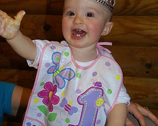 ASHLYNN MASON is all smiles on her first birthday. The photo was taken by her dad, Matthew Mason, at her birthday party in Boardman Township Park.