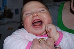Here is the toothless grin of MAEVE. The photo was taken by her mom, Maggie Pentz.
