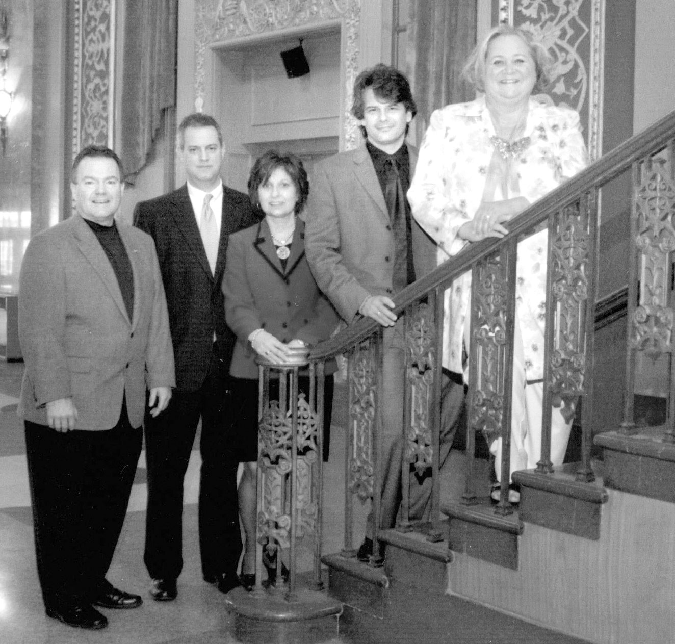 Special to The Vindicator
STEPPING UP: Among those participating in arrangements for the Symphony Ball on April 25 are, from left, Tim Smith of Smith and Co. Jewelers; Richard Keyse, ball committee chairman; Patti Smith, ball committee member; Randall Craig Fleischer, music director of Youngstown Symphony Orchestra; and Susan Berny, president of Youngstown Symphony Guild.