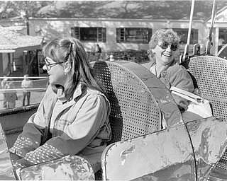 Daughter and mother from Alliance, OH in the Rocket Ship car Oct. 20, 1984