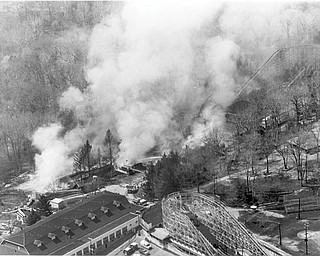 Apr. 26, 1984 Aerial shot of the fire.