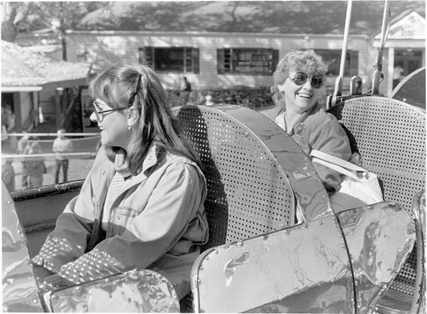 Daughter and mother from Alliance, OH in the Rocket Ship car Oct. 20, 1984