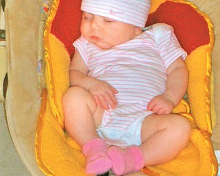 KYLIE MARIE CAIN of Canfield is 9 weeks old in this picture, which was taken by her grandma, Kathy Cain of Canfield.
