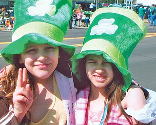ADARA DEANGELIS and ISABELLA VERA, both of Struthers are at the St Patrick’s Day Parade.