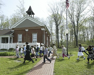 Poland Union second graders visit the Little Red School House.