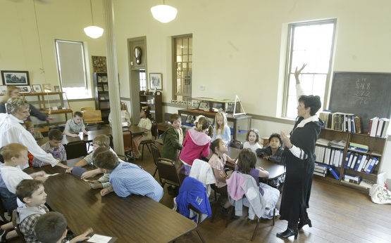 Poland Union second graders visit the Little Red School House.