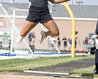 Howland Kaylee Redon places first with 15' 1" in the Girls Long Jump at Poland High School